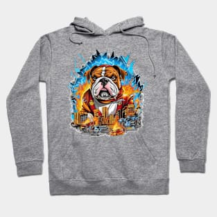 A dramatic Physician English Bulldog t-shirt design with the dog wearing a superhero costume Hoodie